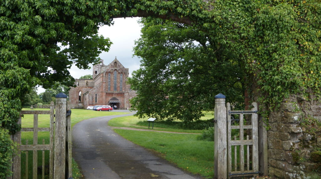 Lanercost Priory viewed through the arch