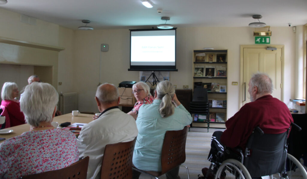 Family history group discussing findings