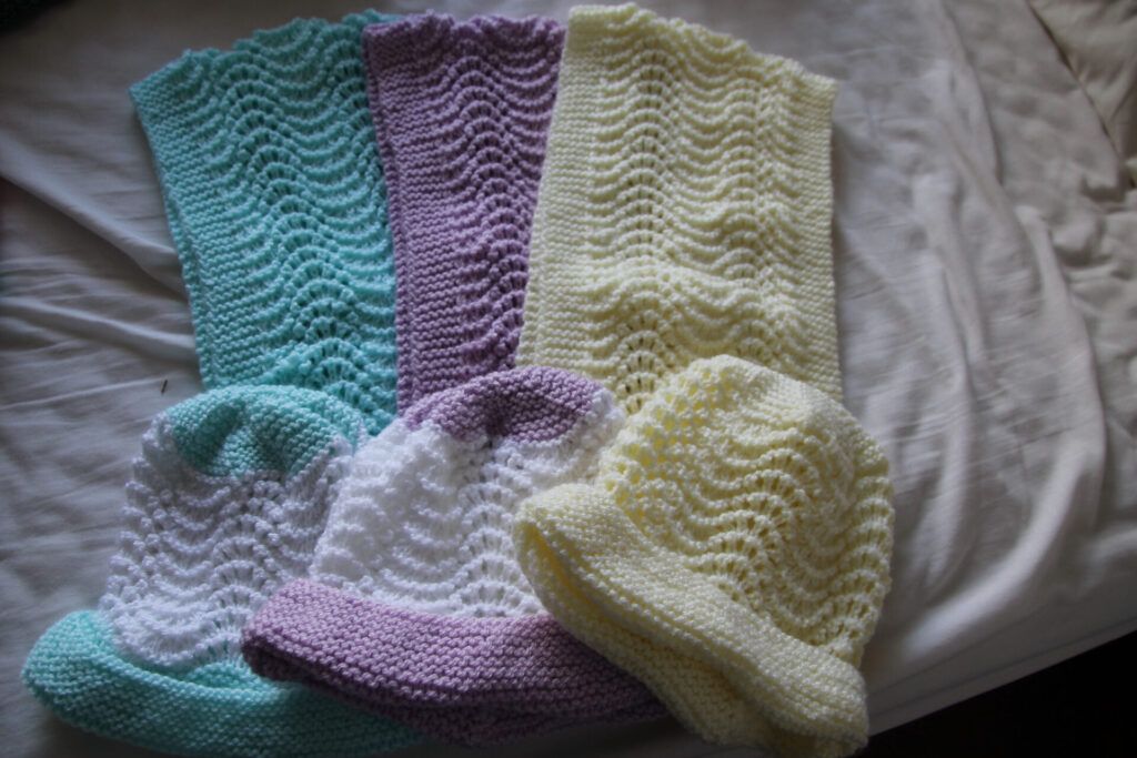 knitted hats and scarves